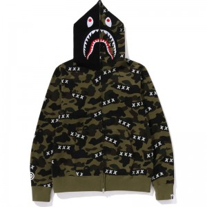 Men Bape X God Selection Xxx Shark Full Zip Hoodie Hoodie Green USA | JF8655265