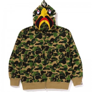 Men Bape X Readymade Abc Camo Eagle Relaxed Fit Full Zip Hoodie Hoodie Green USA | KN7521751
