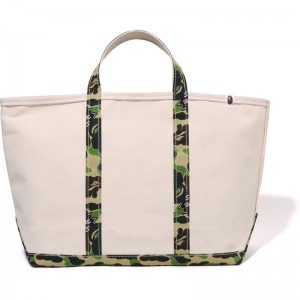 Men Bape X Saint Mxxxxxx Tote Bag (L) Bags Ivory USA | YO5659869