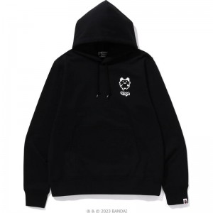 Men Bape X Tamagotchi Pullover Hoodie Hoodie Black USA | AD8333933