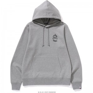 Men Bape X Tamagotchi Pullover Hoodie Hoodie Grey USA | SZ4187617