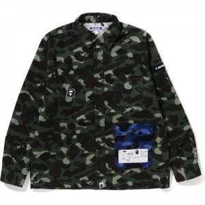 Men Bape X Undefeated Color Camo Flannel Jacket Jackets Green USA | DU0205725