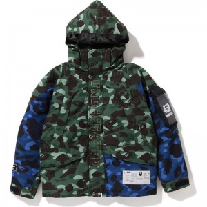 Men Bape X Undefeated Color Camo Snowboard Down Jacket Jackets Green USA | JK3483343