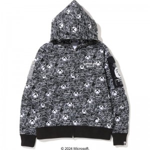 Men Bape X Xbox Camo Full Zip Hoodie Hoodie Black USA | NH1597657