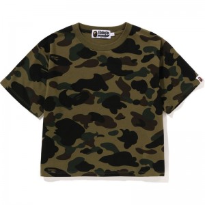 Women Bape 1st Camo Mini Tee Cut And Sewn Green USA | BZ6108018