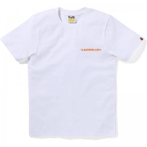 Women Bape A Bathing Ape Circle Tee T Shirts White USA | EM6639369