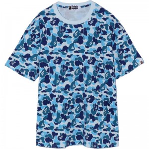 Women Bape Abc Camo Tee Relaxed Fit Cut And Sewn Blue USA | HR1013903