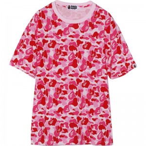 Women Bape Abc Camo Tee Relaxed Fit Cut And Sewn Pink USA | YJ6868488
