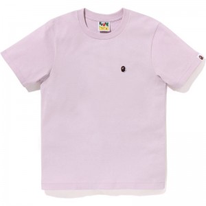 Women Bape Ape Head One Point Tee #3 T Shirts Purple USA | CO1200520