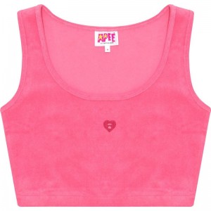 Women Bape Apee Towelling Crop Tank Top T Shirts Green USA | RA2897787