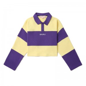 Women Bape Bapy Color Block Polo T Shirts Purple USA | DM3219529