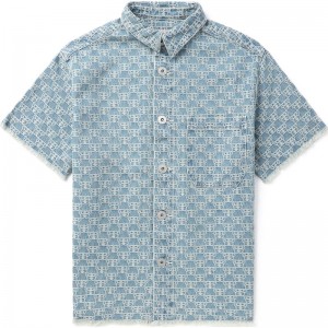 Women Bape Bapy Monogram Shirt Shirts Blue White USA | YQ0496646