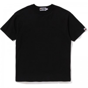 Women Bape Big College Tee Relaxed Fit Cut And Sewn Black USA | DG0017507