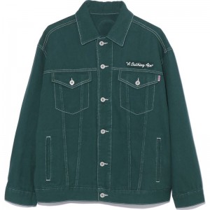 Women Bape Champion Oversized Color Twill Jacket Jackets Green USA | QM2949199