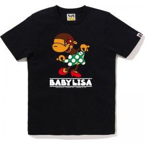 Women Bape Classic Baby Lisa Tee T Shirts Black USA | EJ2566856