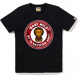 Women Bape Color Camo Milo Busy Works Tee T Shirts Black USA | VB6871781