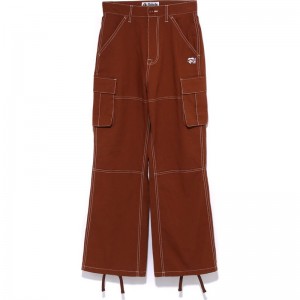 Women Bape Color Stitching High Waist Cargo Pants Pants Brown USA | SN9839989